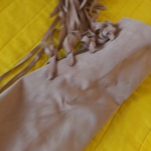 Cocoa powder suede leather frindge jacket the (Leather Cult) sz  42